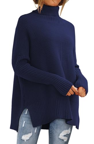 LILLUSORY Women Oversized Turtleneck Sweaters Fall Cozy Long Pullover Tunic
