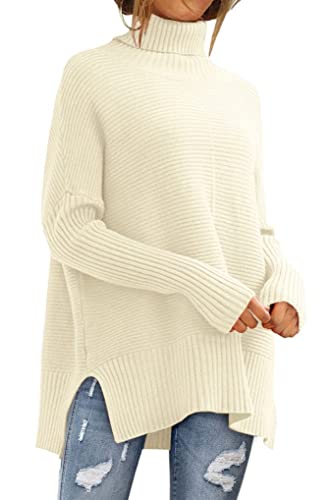 LILLUSORY Women Oversized Turtleneck Sweaters Fall Cozy Long Pullover Tunic