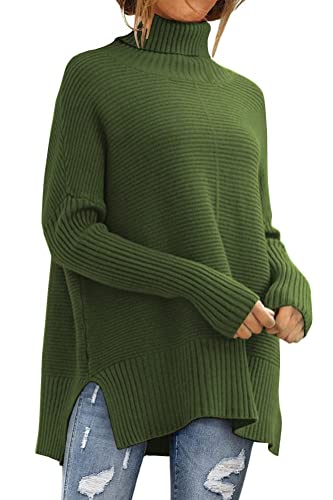 LILLUSORY Women Oversized Turtleneck Sweaters Fall Cozy Long Pullover Tunic