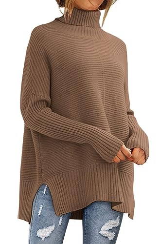 LILLUSORY Women Oversized Turtleneck Sweaters Fall Cozy Long Pullover Tunic