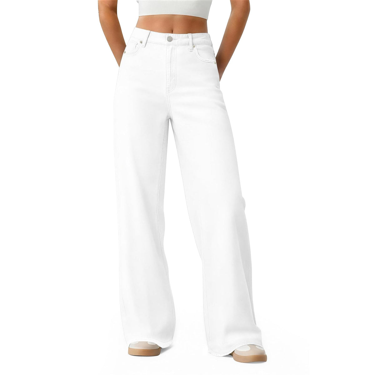 Women's Wide Leg Jeans High Waisted Baggy Straight Denim Pants