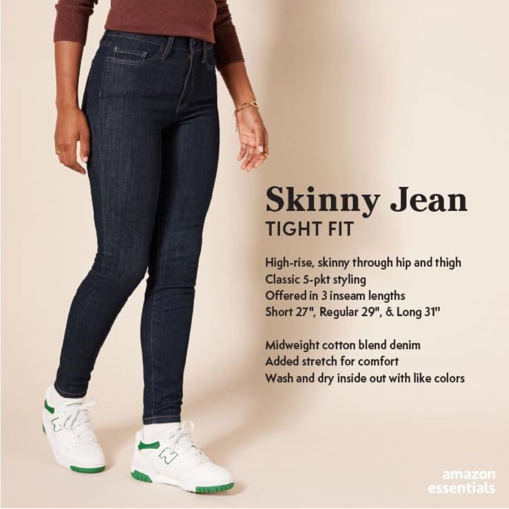Amazon Essentials Women's High-Rise Skinny Stretch Jeans