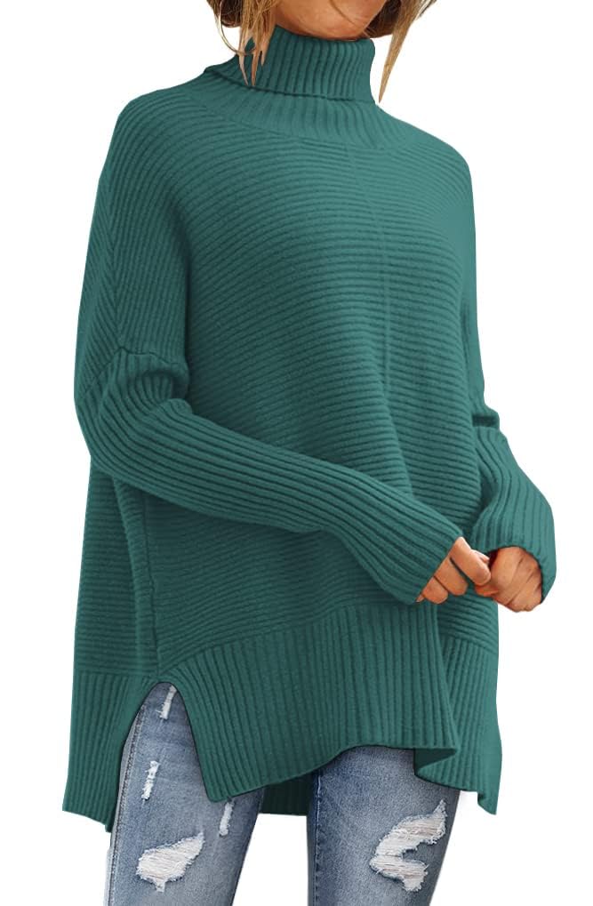 LILLUSORY Women Oversized Turtleneck Sweaters Fall Cozy Long Pullover Tunic