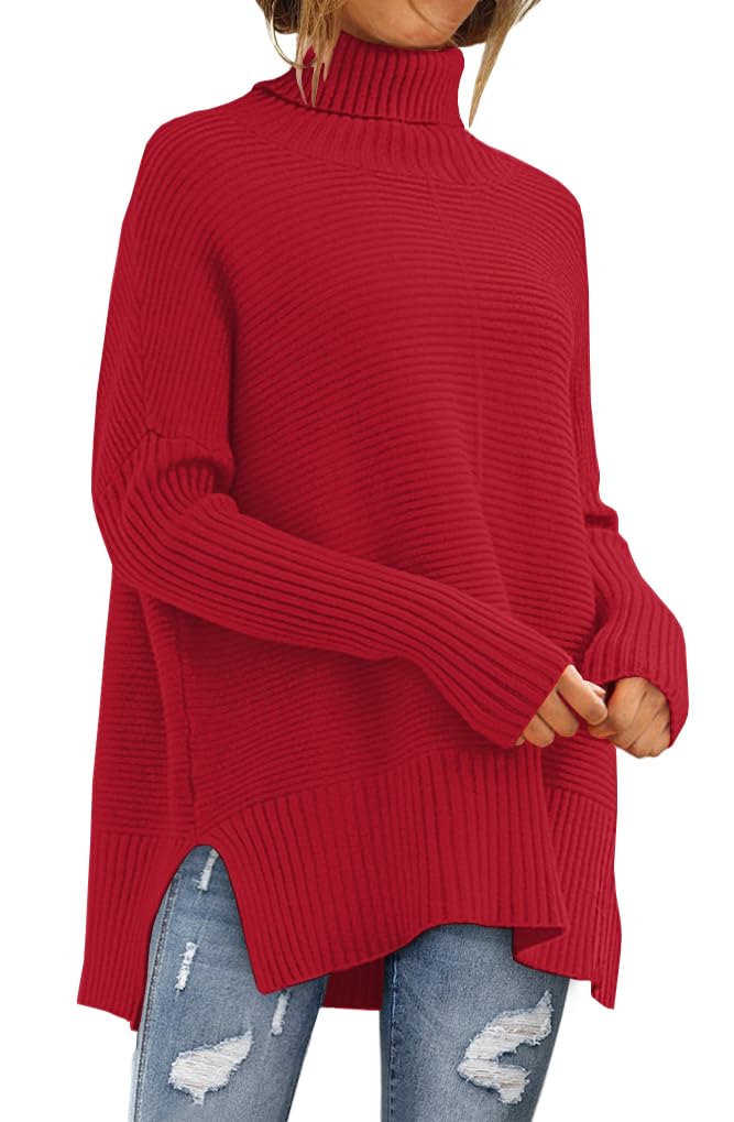 LILLUSORY Women Oversized Turtleneck Sweaters Fall Cozy Long Pullover Tunic