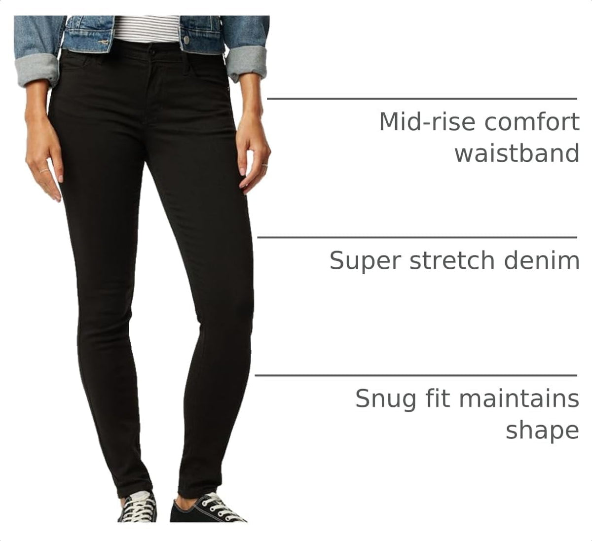 Levi Strauss Signature Gold Women's '03 Essential Mid Rise Skinny Jeans