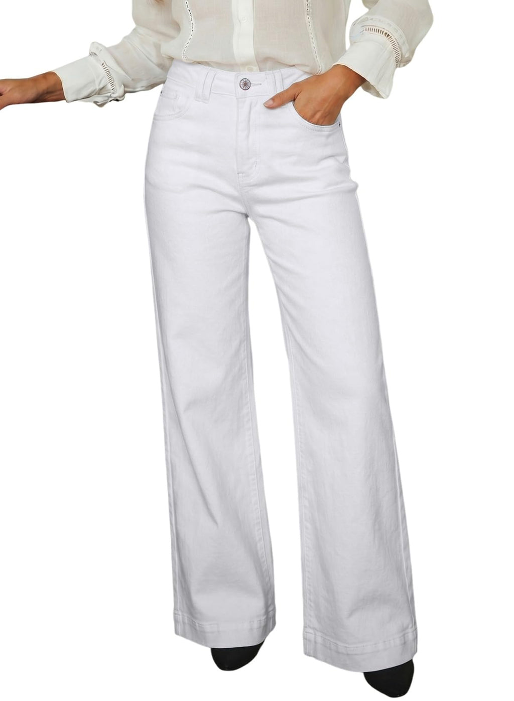 Dokotoo Women's Wide Leg Baggy Flare Jeans High Waisted 2026 Denim Pants