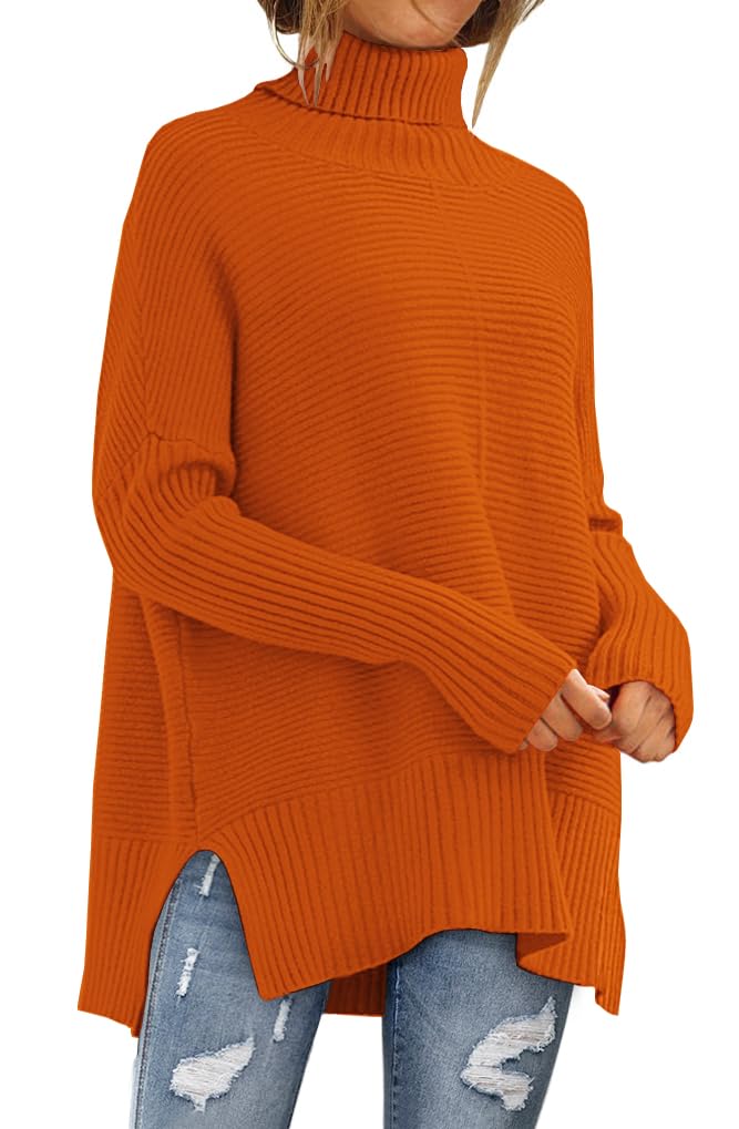 LILLUSORY Women Oversized Turtleneck Sweaters Fall Cozy Long Pullover Tunic