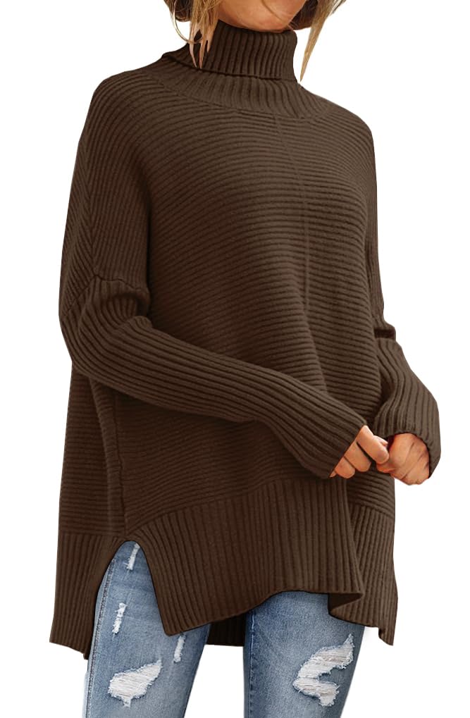 LILLUSORY Women Oversized Turtleneck Sweaters Fall Cozy Long Pullover Tunic