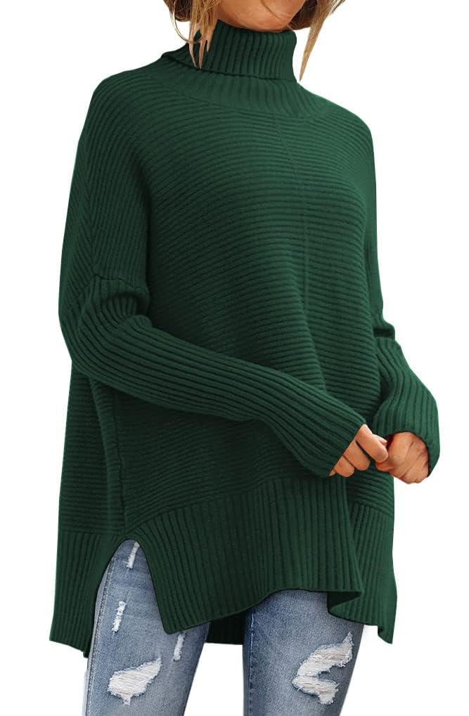 LILLUSORY Women Oversized Turtleneck Sweaters Fall Cozy Long Pullover Tunic