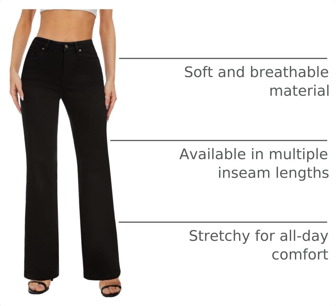 FLYING BANANA Women's High Waisted Wide Leg Baggy Stretch Denim Jeans