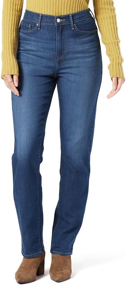 Levi Strauss Signature Gold Women's '03 Essential High-Rise Straight Jeans Stretch Denim (Also Available in Plus)