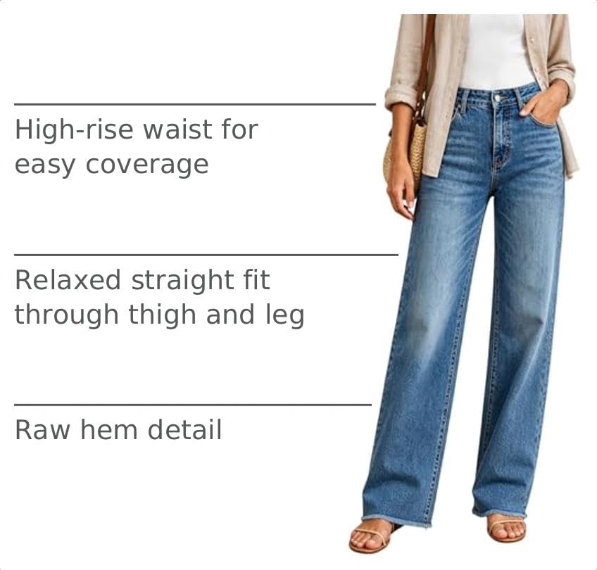 Women's High Waisted Stretchy Straight Leg Jeans Tummy Control Pants