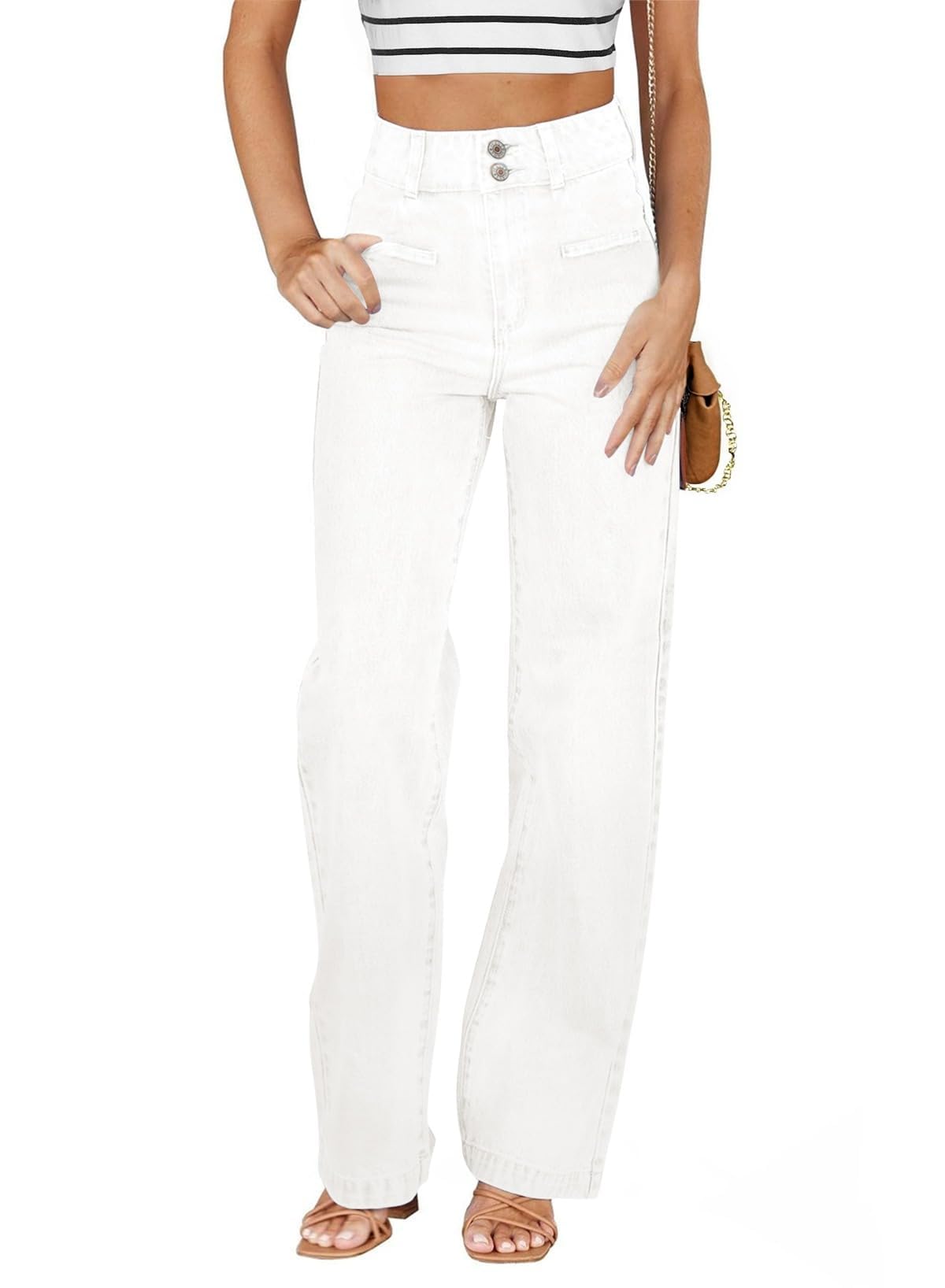 Sidefeel Jeans for Women High Waisted Straight Leg Denim Pants