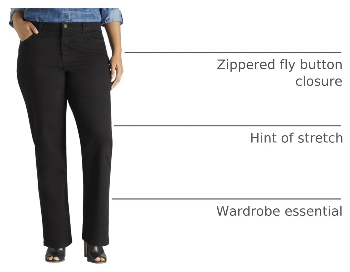 Lee Womens Plus Size Instantly Slims Classic Relaxed Fit Monroe Straight Leg Jean