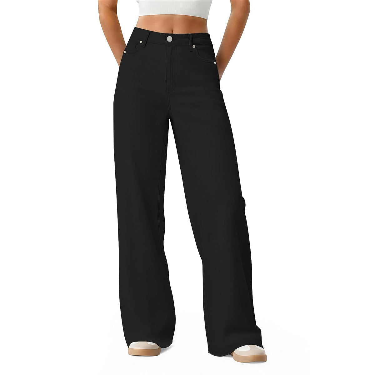 Women's Wide Leg Jeans High Waisted Baggy Straight Denim Pants