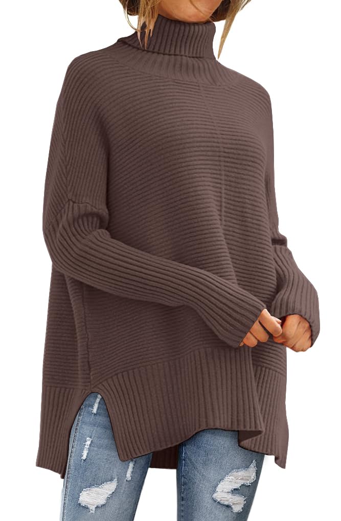 LILLUSORY Women Oversized Turtleneck Sweaters Fall Cozy Long Pullover Tunic