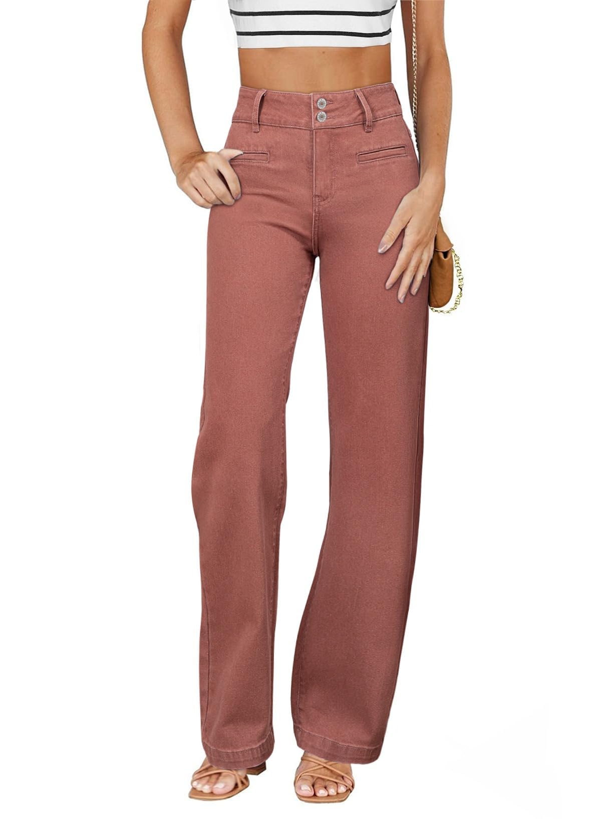 Sidefeel Jeans for Women High Waisted Straight Leg Denim Pants