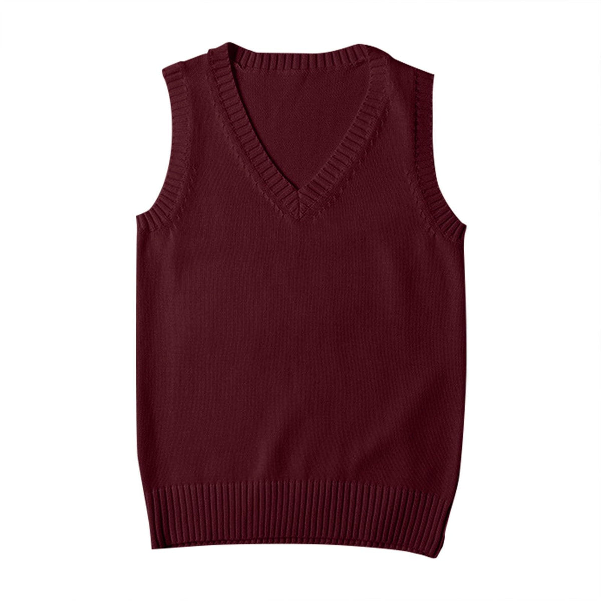 Sweater Vest for Women V Neck Sleeveless Ribbed Trim Solid Knit Casual Layering Daily Tank Vest