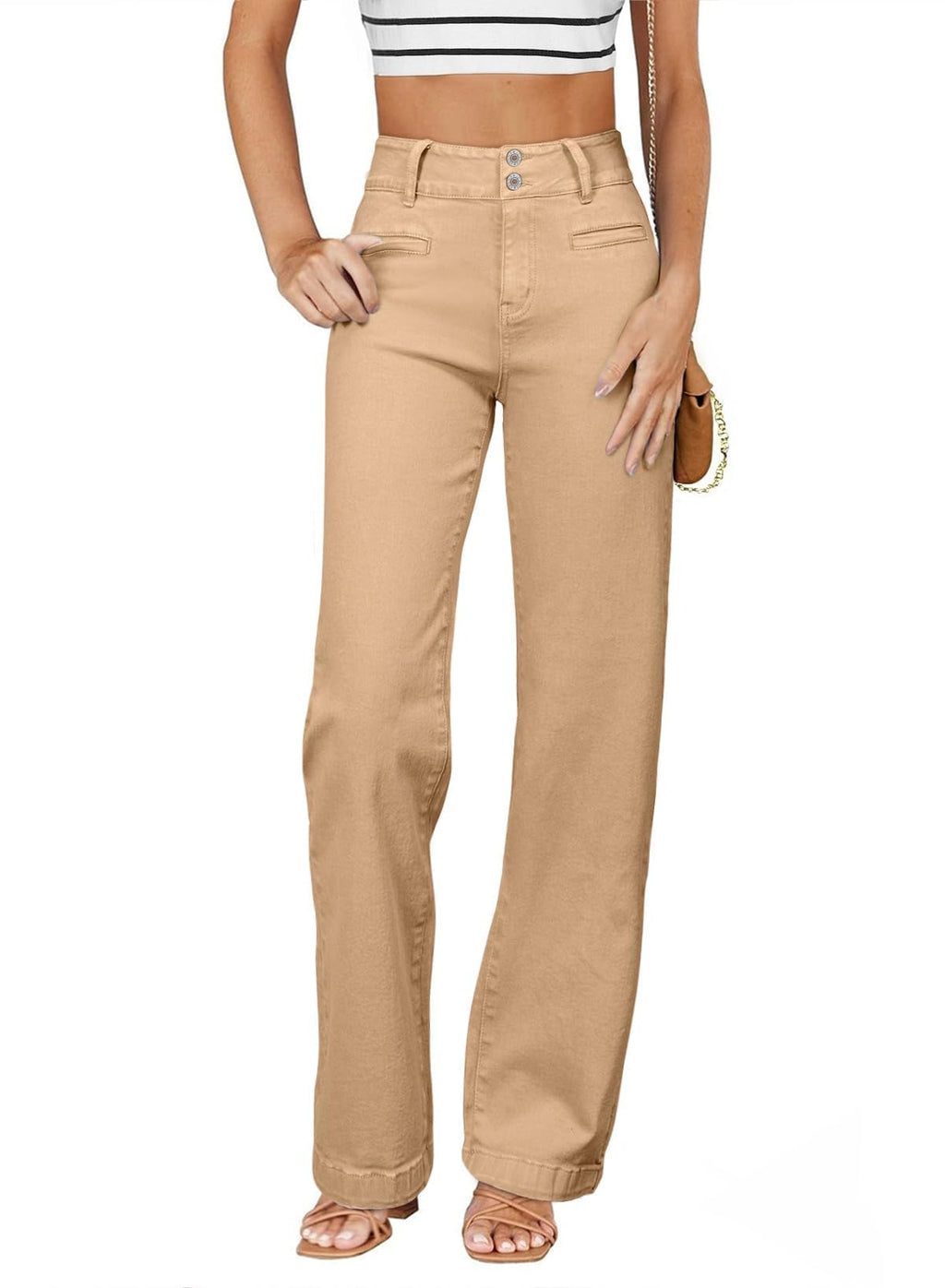 Sidefeel Jeans for Women High Waisted Straight Leg Denim Pants