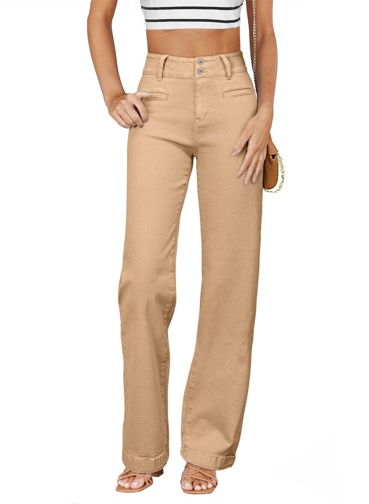 Sidefeel Jeans for Women High Waisted Straight Leg Denim Pants