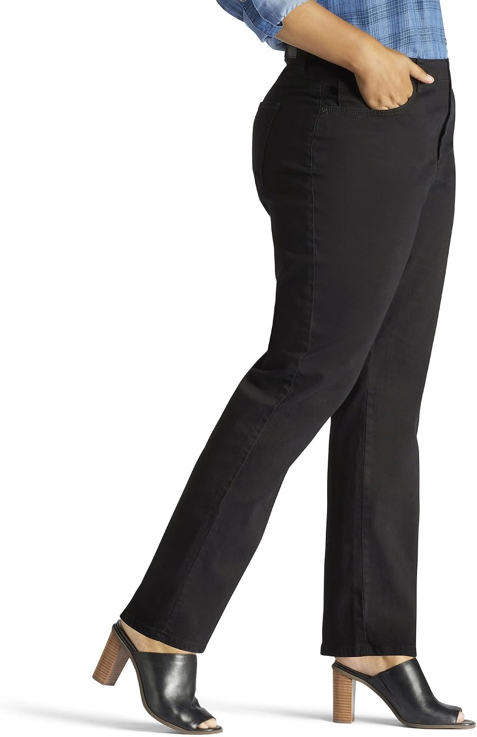 Lee Womens Plus Size Instantly Slims Classic Relaxed Fit Monroe Straight Leg Jean