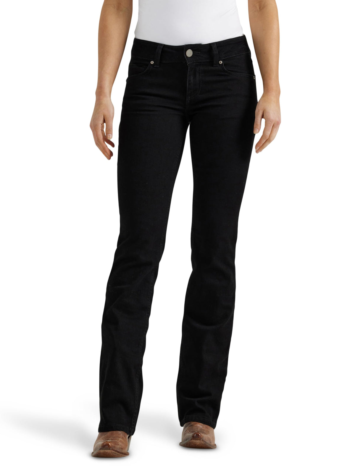 Wrangler Women's Western Mid Rise Stretch Boot Cut Jean