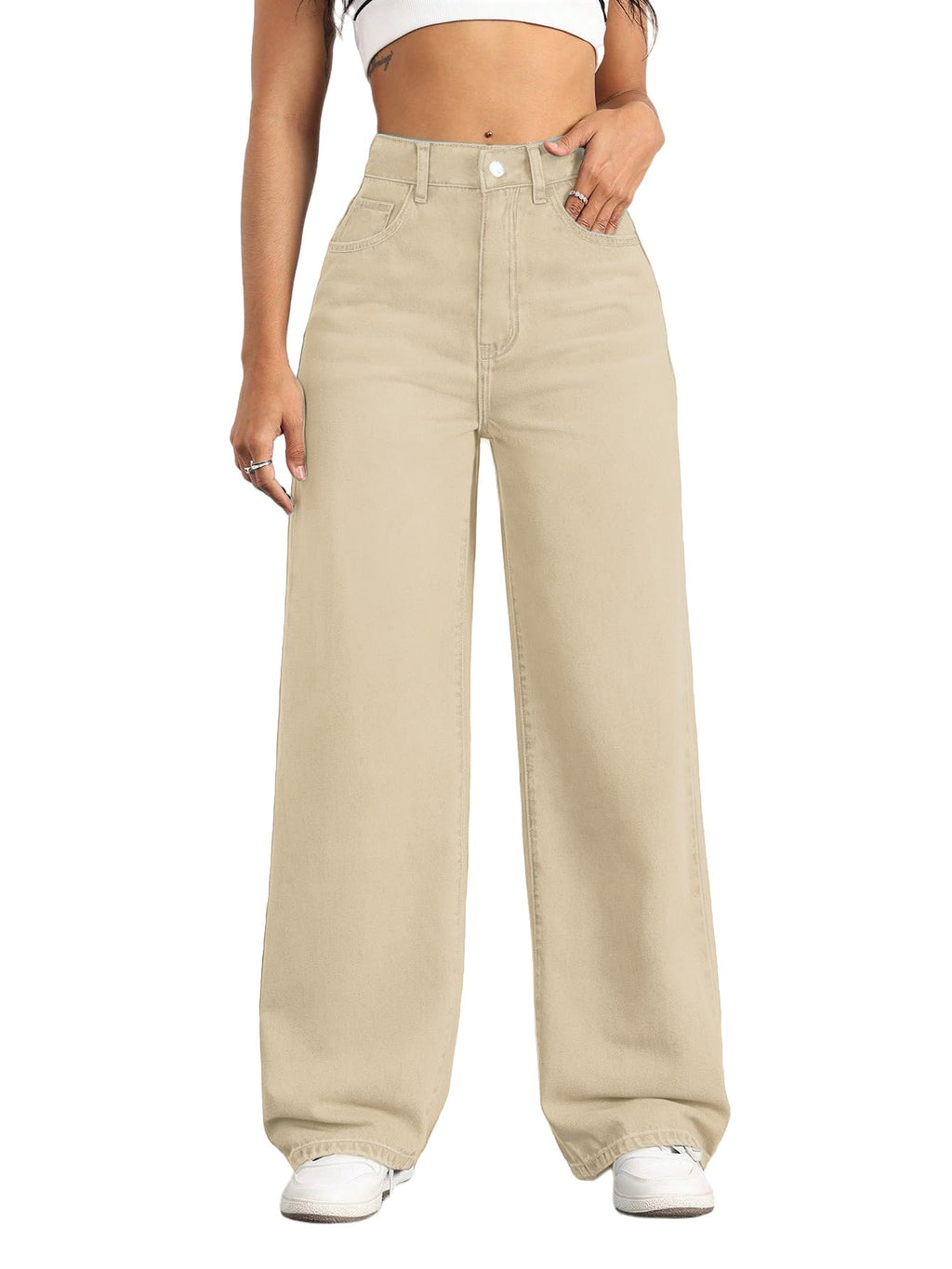 Straight Leg Jeans for Women High Waisted Wide Leg Denim Pants