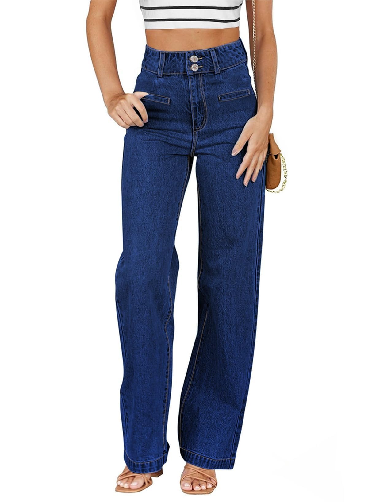 Sidefeel Jeans for Women High Waisted Straight Leg Denim Pants