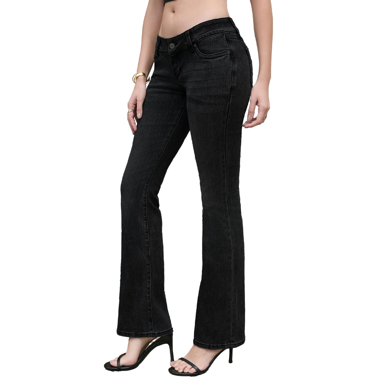 Women's Super Low Rise Bootcut Jeans Stretch Y2K Pants