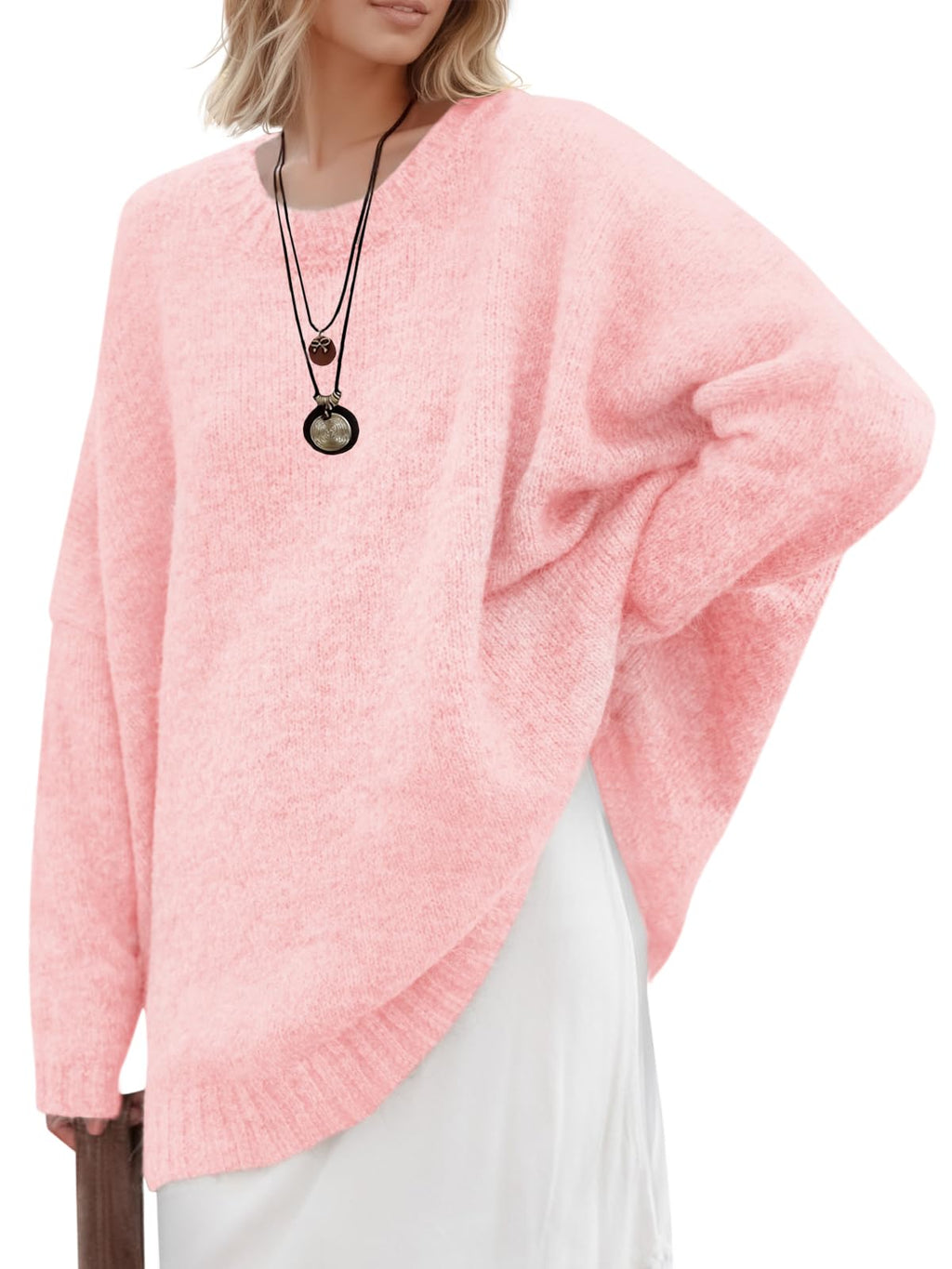 Saodimallsu Womens Oversized Tunic Sweaters Chunky Knit Slouchy Pullover