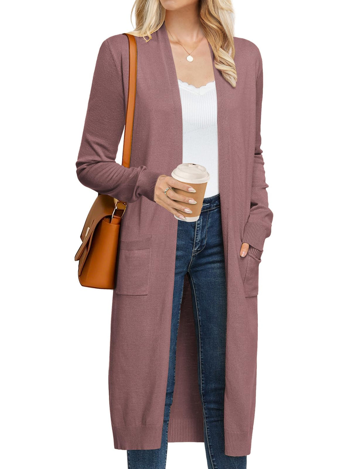 GRACE KARIN Women's 2026 Trendy Long Cardigans Sweater Lightweight Open Front Long Sleeve Maxi Duster Coats with Pockets