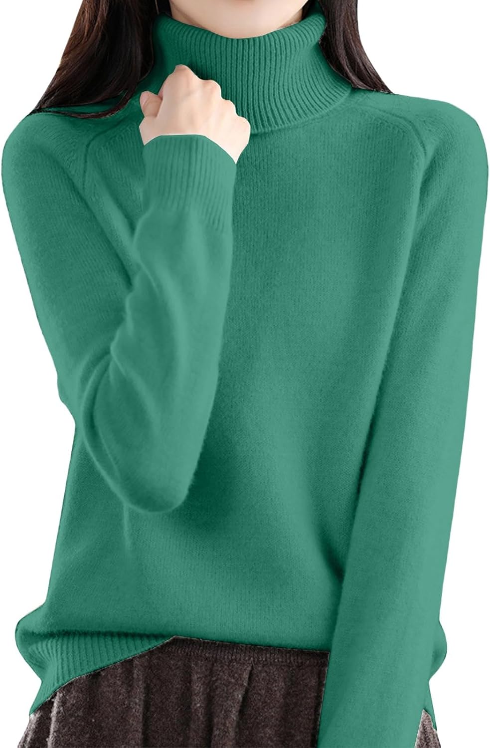 Cozy Cashmere Sweaters for Women Turtleneck Soft Pullover Tops Fall Winter Plus Size Dressy Casual Sweater 2026
