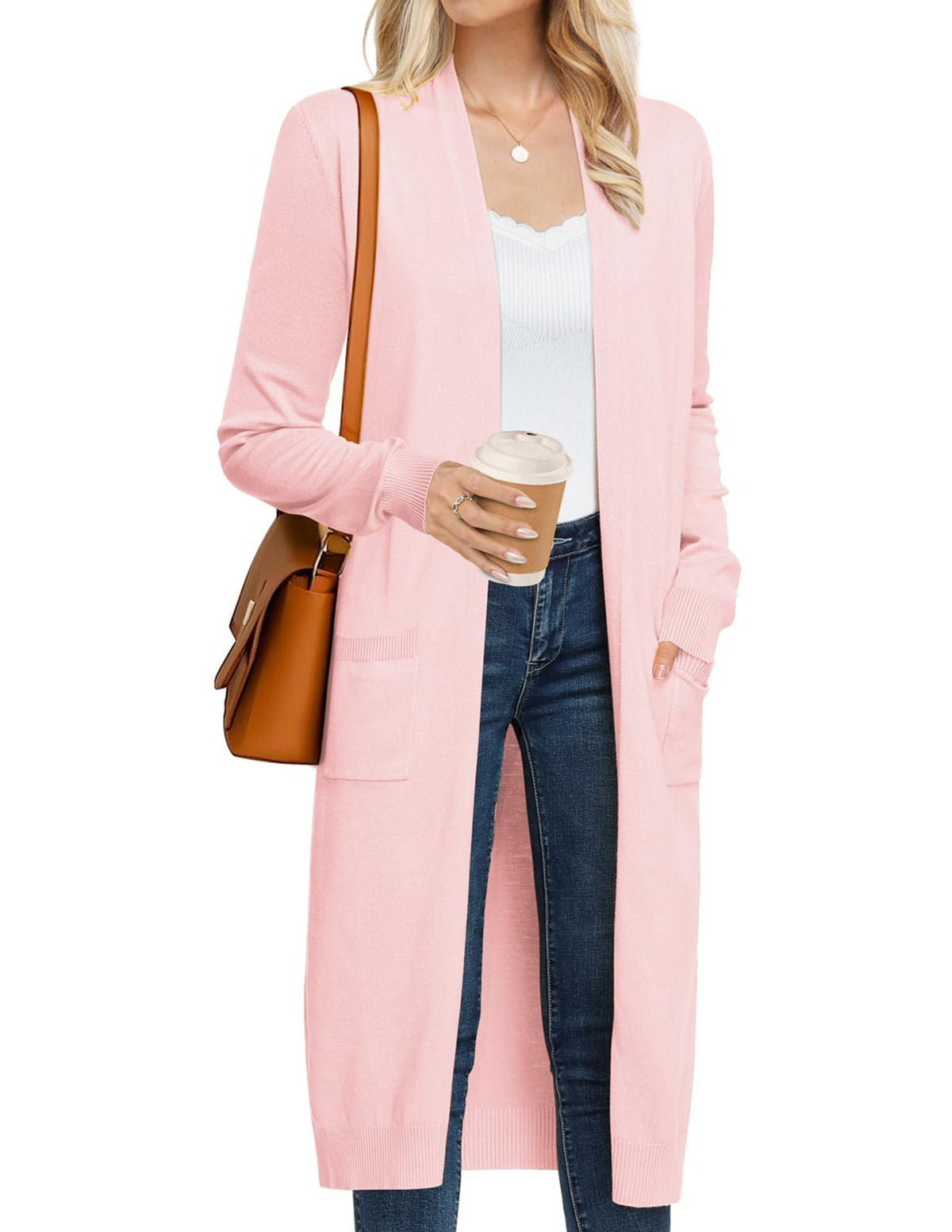 GRACE KARIN Women's 2026 Trendy Long Cardigans Sweater Lightweight Open Front Long Sleeve Maxi Duster Coats with Pockets