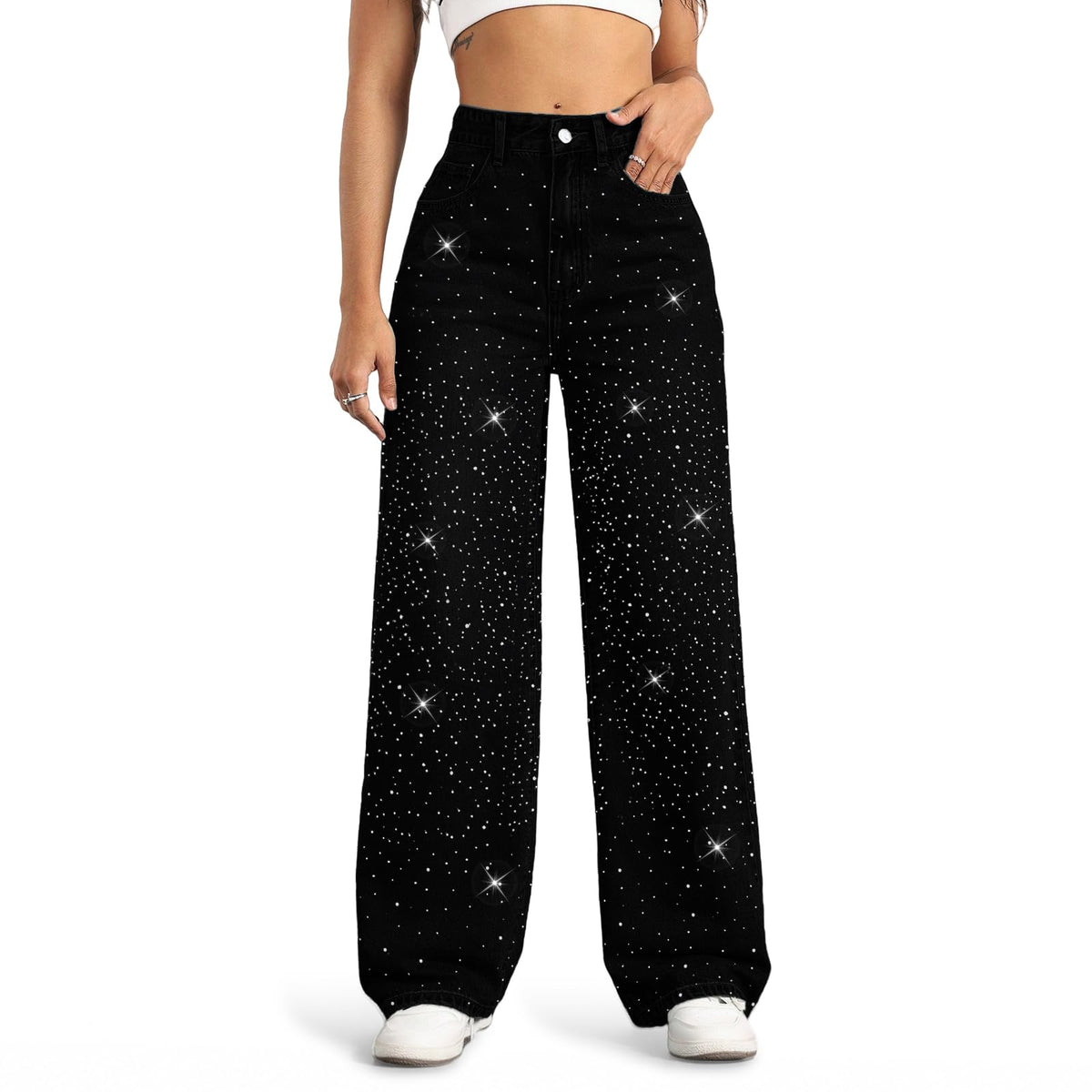 Straight Leg Jeans for Women High Waisted Wide Leg Denim Pants