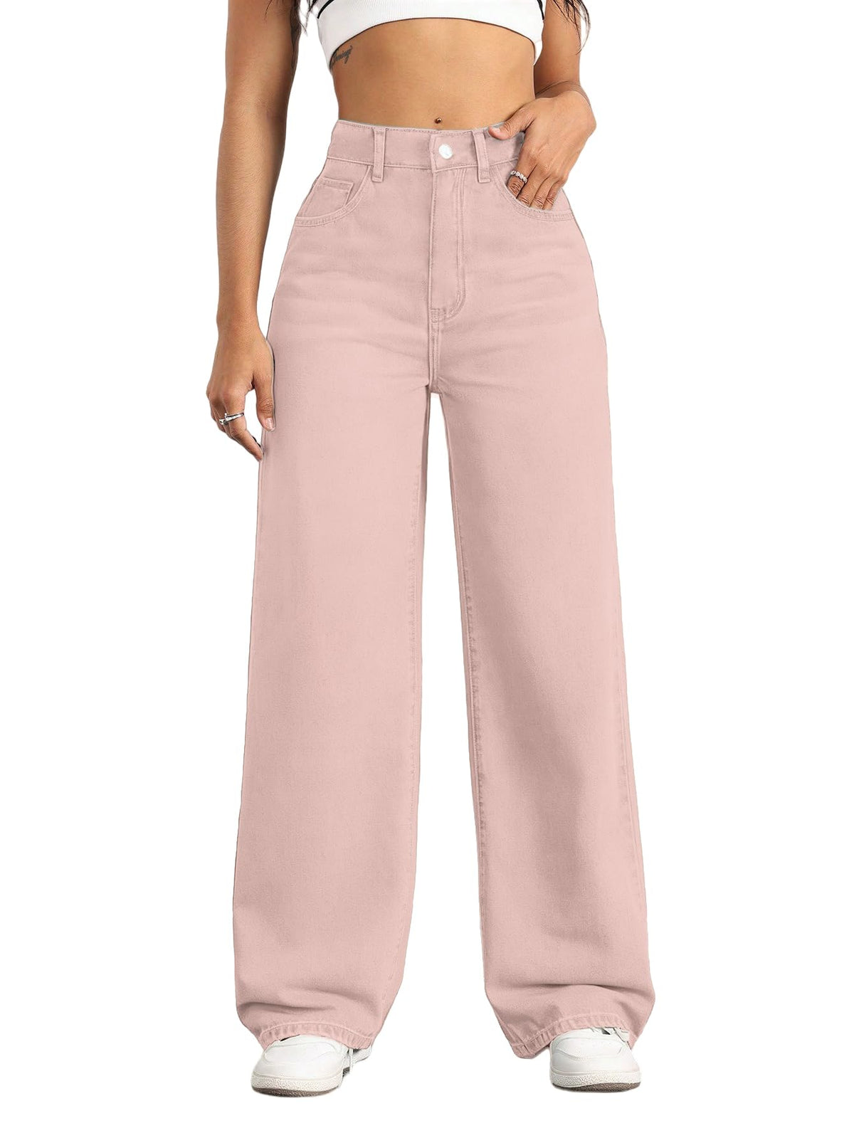 Straight Leg Jeans for Women High Waisted Wide Leg Denim Pants