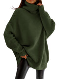 Womens Turtleneck Oversized Sweater Batwing Chunky Pullover Sweater Casual Fall Loose Knit Jumper Top