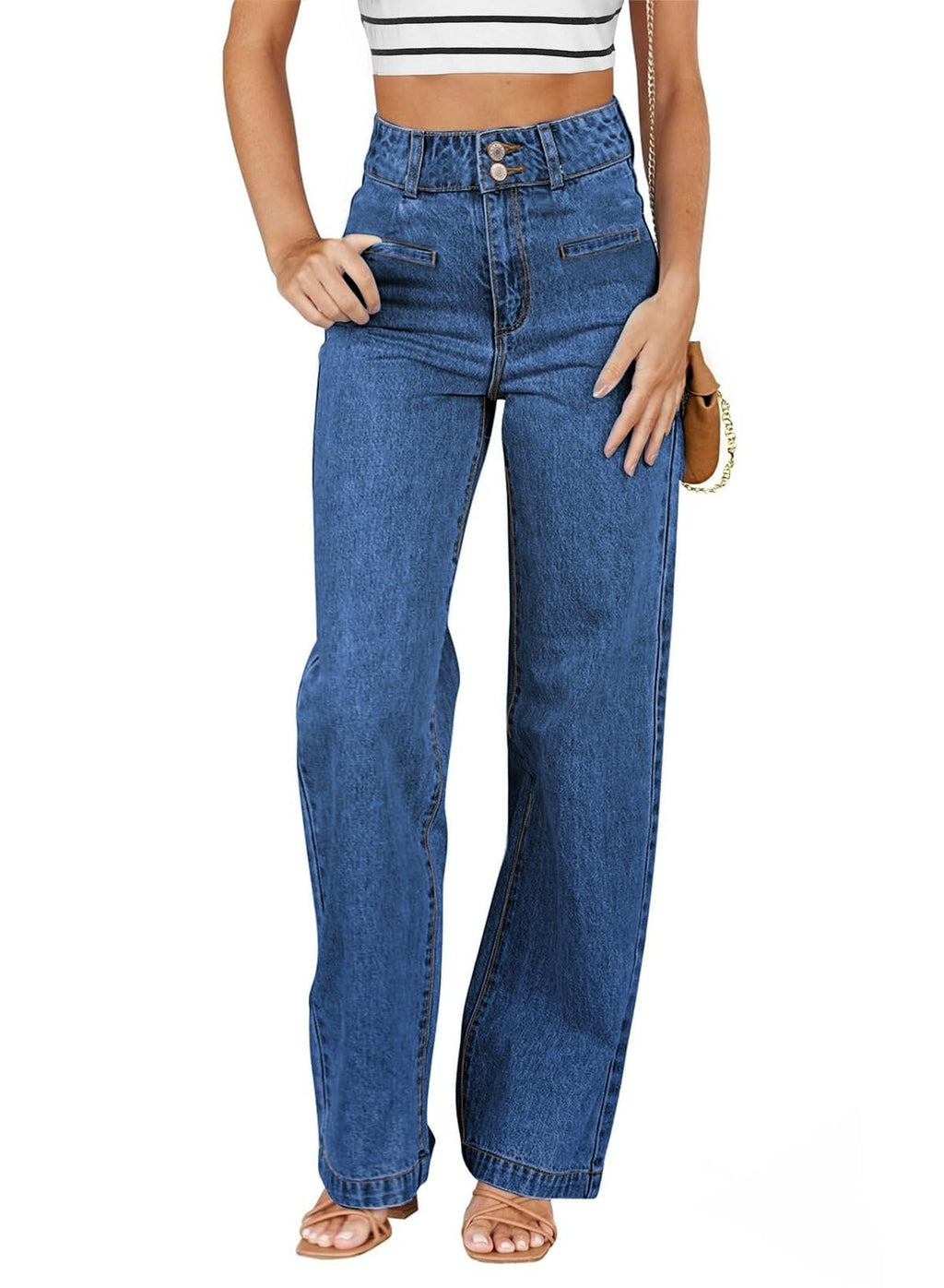 Sidefeel Jeans for Women High Waisted Straight Leg Denim Pants