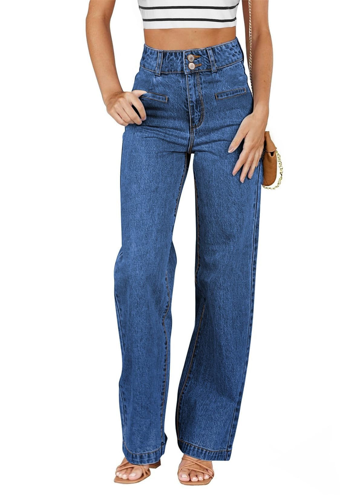Sidefeel Jeans for Women High Waisted Straight Leg Denim Pants