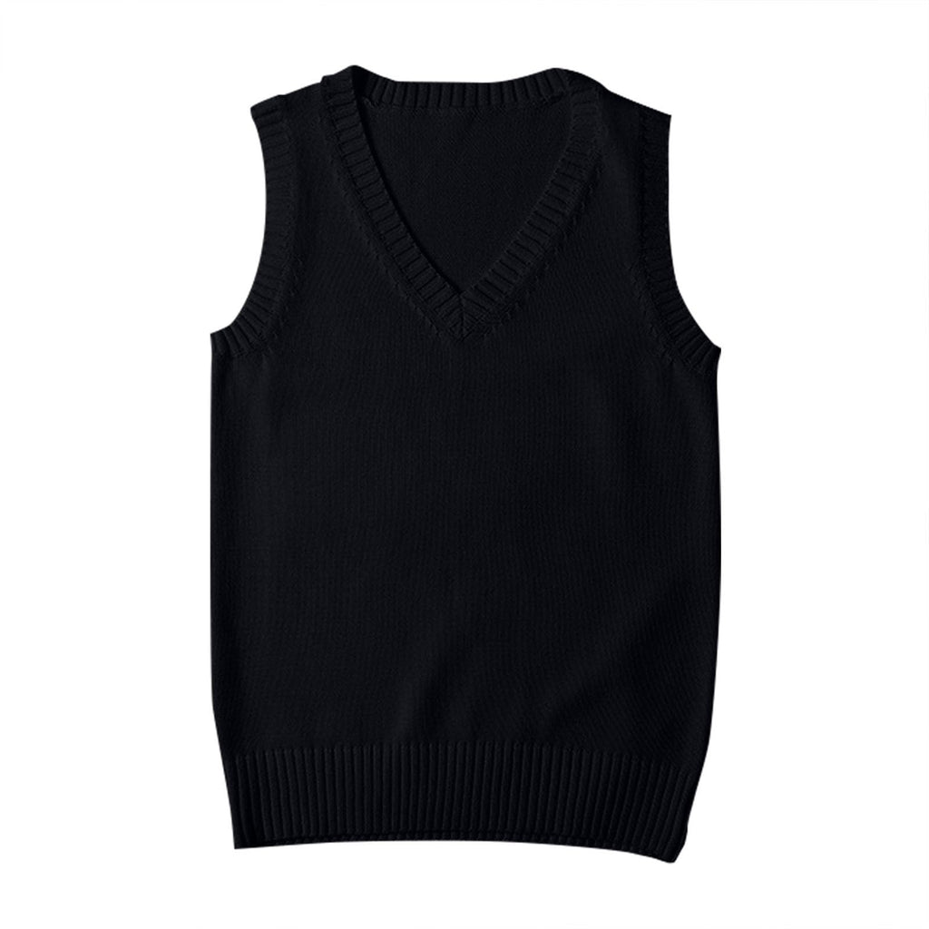 Sweater Vest for Women V Neck Sleeveless Ribbed Trim Solid Knit Casual Layering Daily Tank Vest