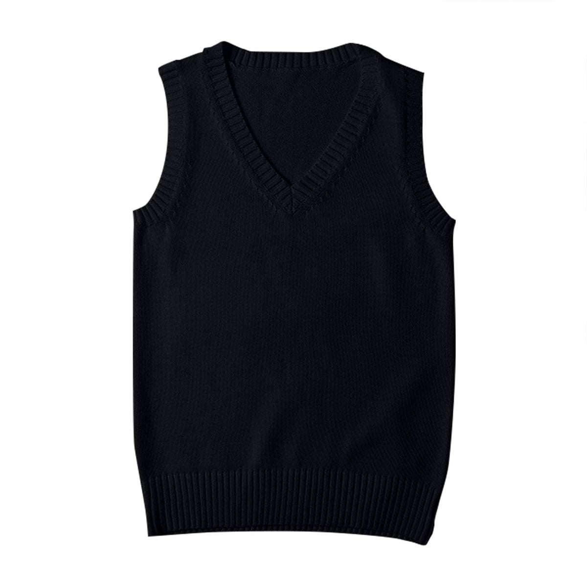 Sweater Vest for Women V Neck Sleeveless Ribbed Trim Solid Knit Casual Layering Daily Tank Vest