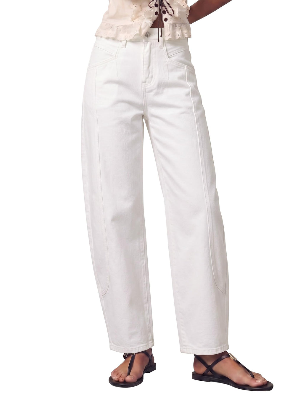 luvamia Barrel Jeans Women Baggy High Waisted Stretchy Ankle Denim Pants