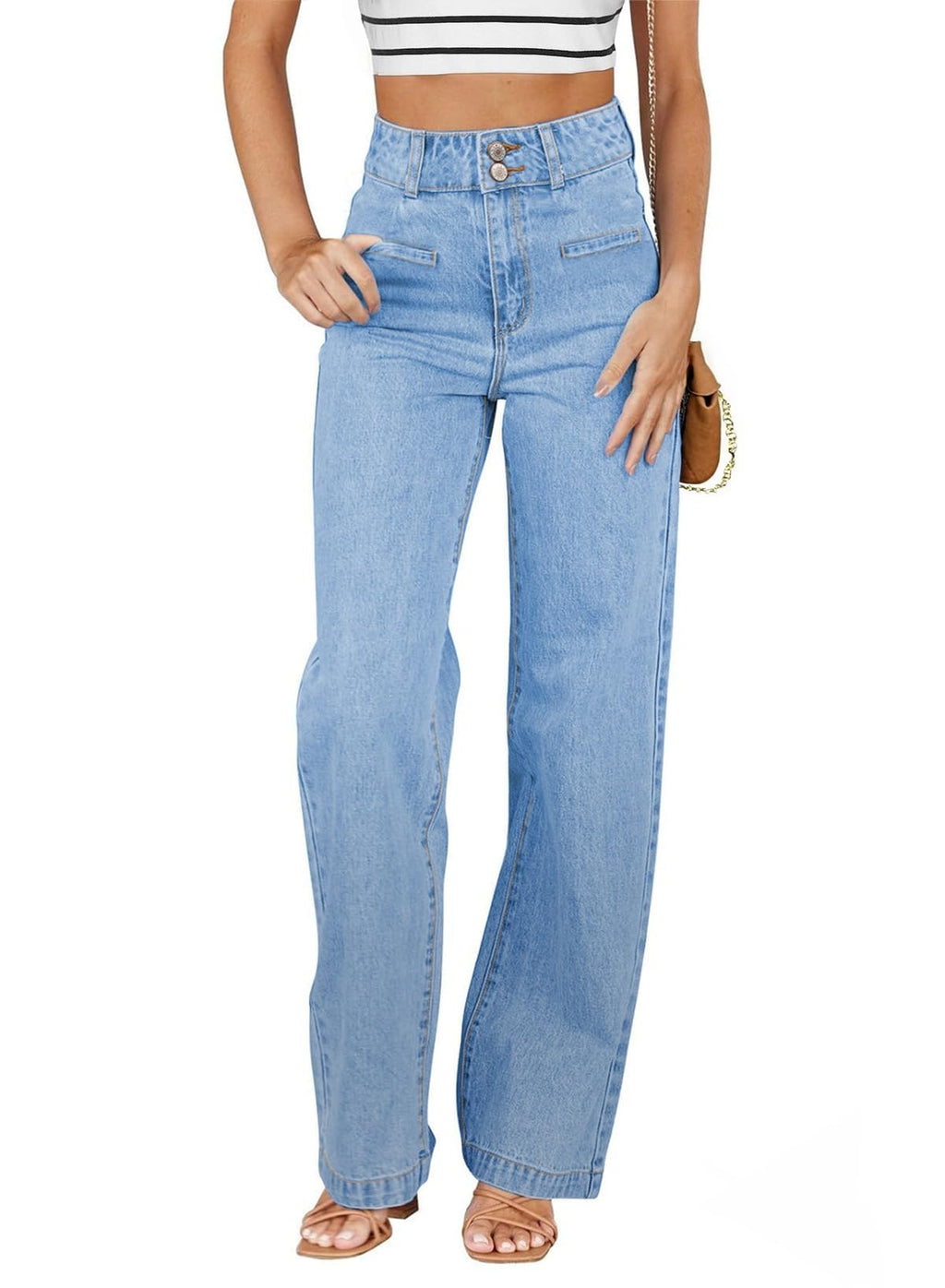 Sidefeel Jeans for Women High Waisted Straight Leg Denim Pants