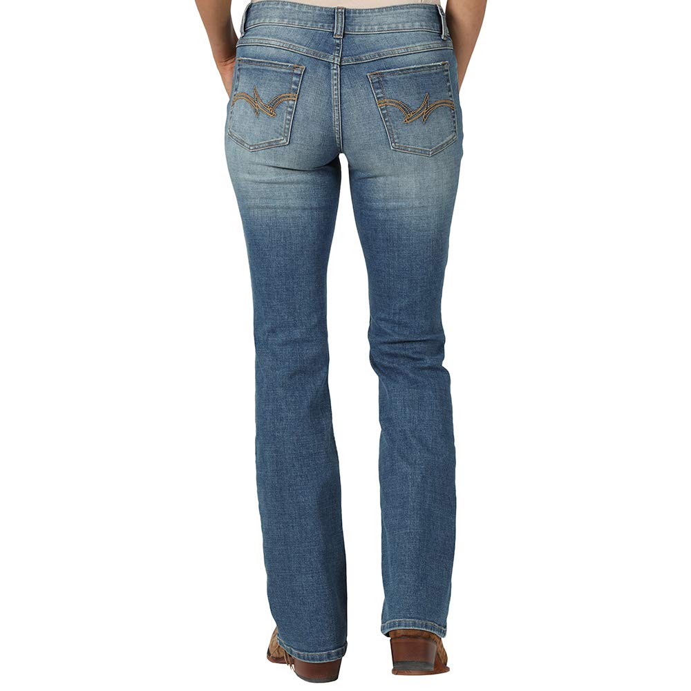 Wrangler Women's Western Mid Rise Stretch Boot Cut Jean