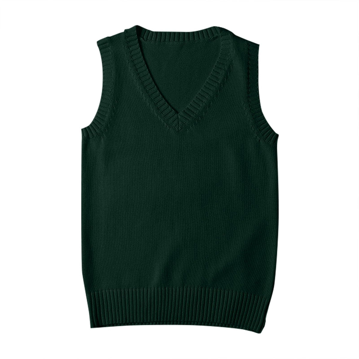 Sweater Vest for Women V Neck Sleeveless Ribbed Trim Solid Knit Casual Layering Daily Tank Vest