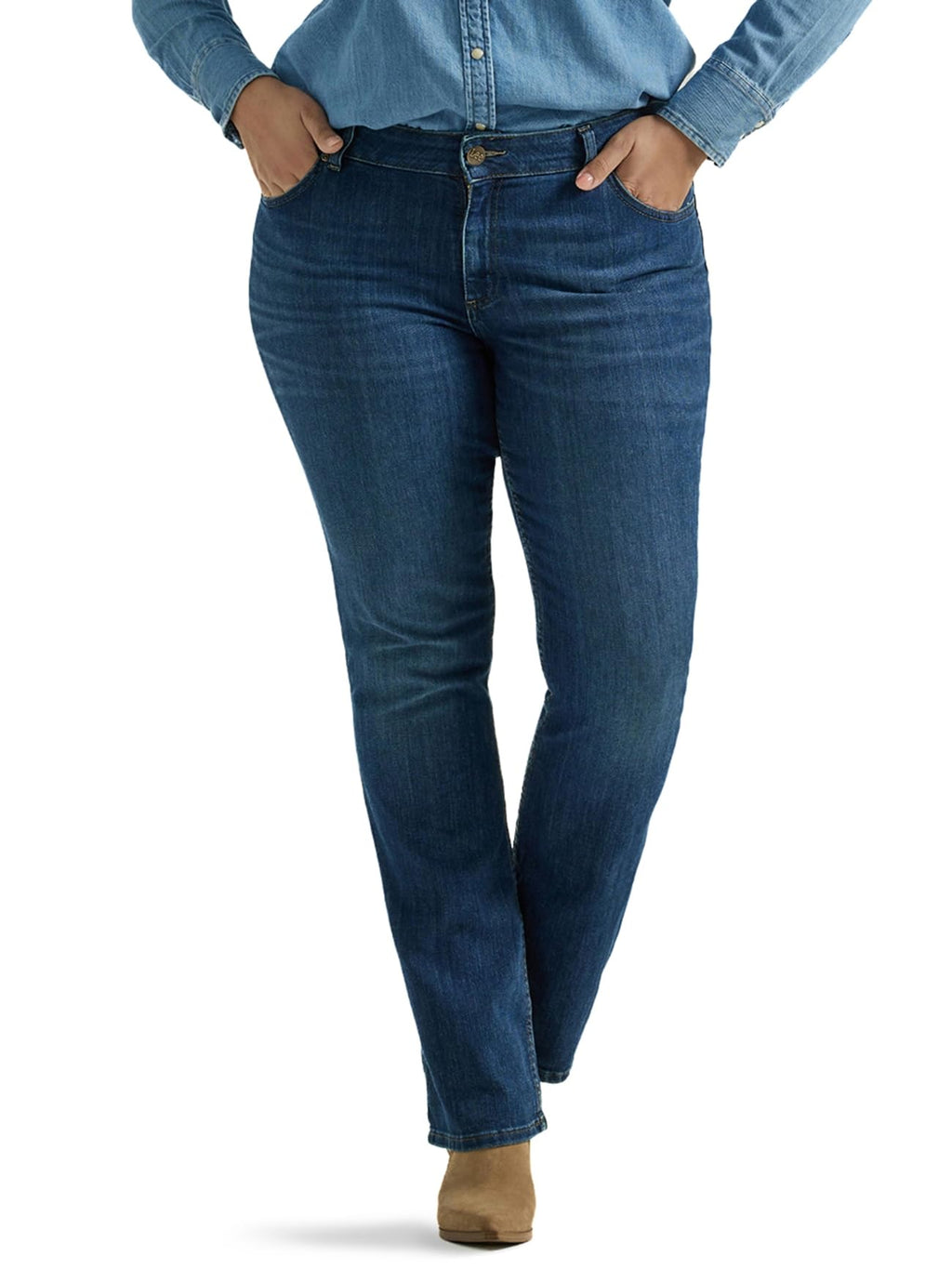 Lee Womens Plus Size Legendary Mid Rise Bootcut Jean