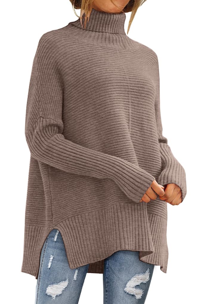 LILLUSORY Women Oversized Turtleneck Sweaters Fall Cozy Long Pullover Tunic