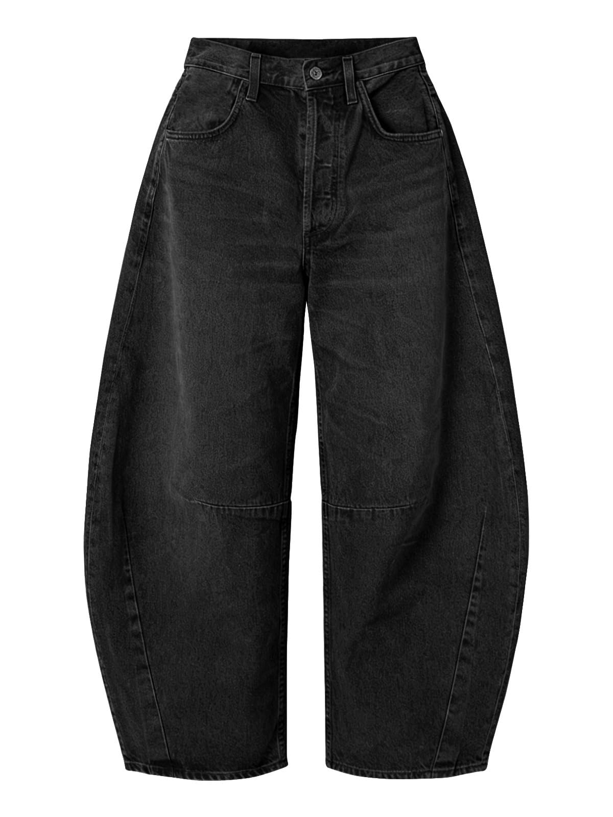 EXLURA Barrel Jeans Women Y2K Boyfriend Denim Pants Casual Baggy Jeans
