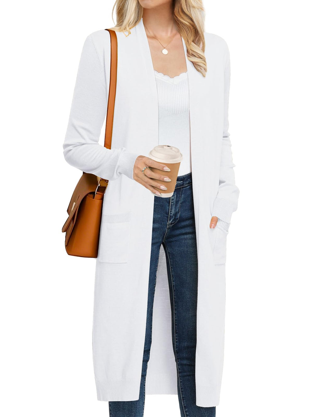 GRACE KARIN Women's 2026 Trendy Long Cardigans Sweater Lightweight Open Front Long Sleeve Maxi Duster Coats with Pockets