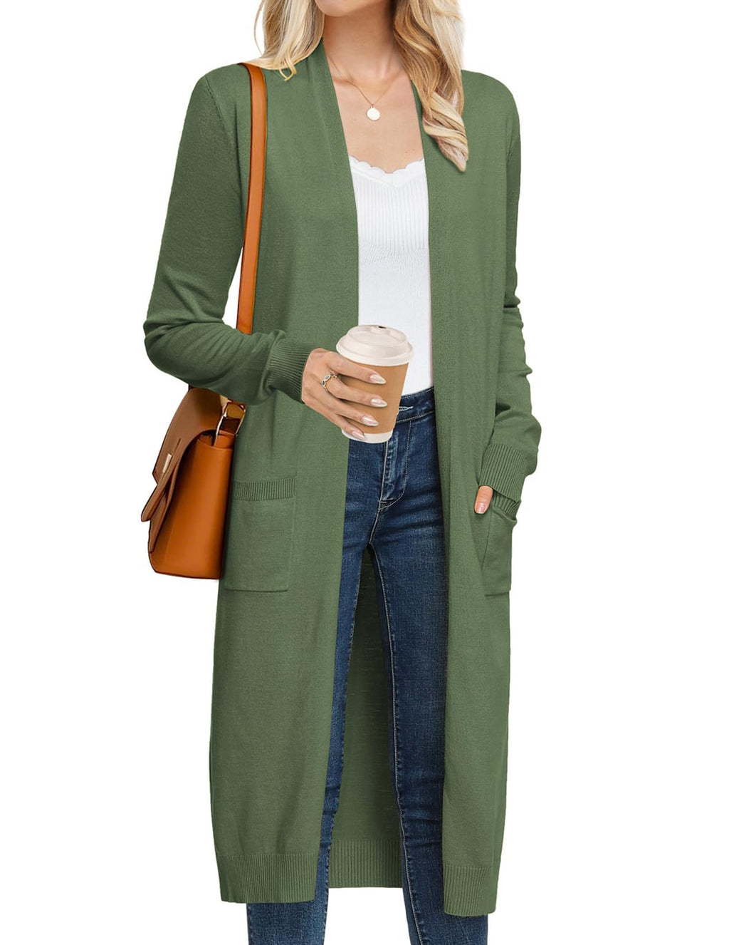 GRACE KARIN Women's 2026 Trendy Long Cardigans Sweater Lightweight Open Front Long Sleeve Maxi Duster Coats with Pockets
