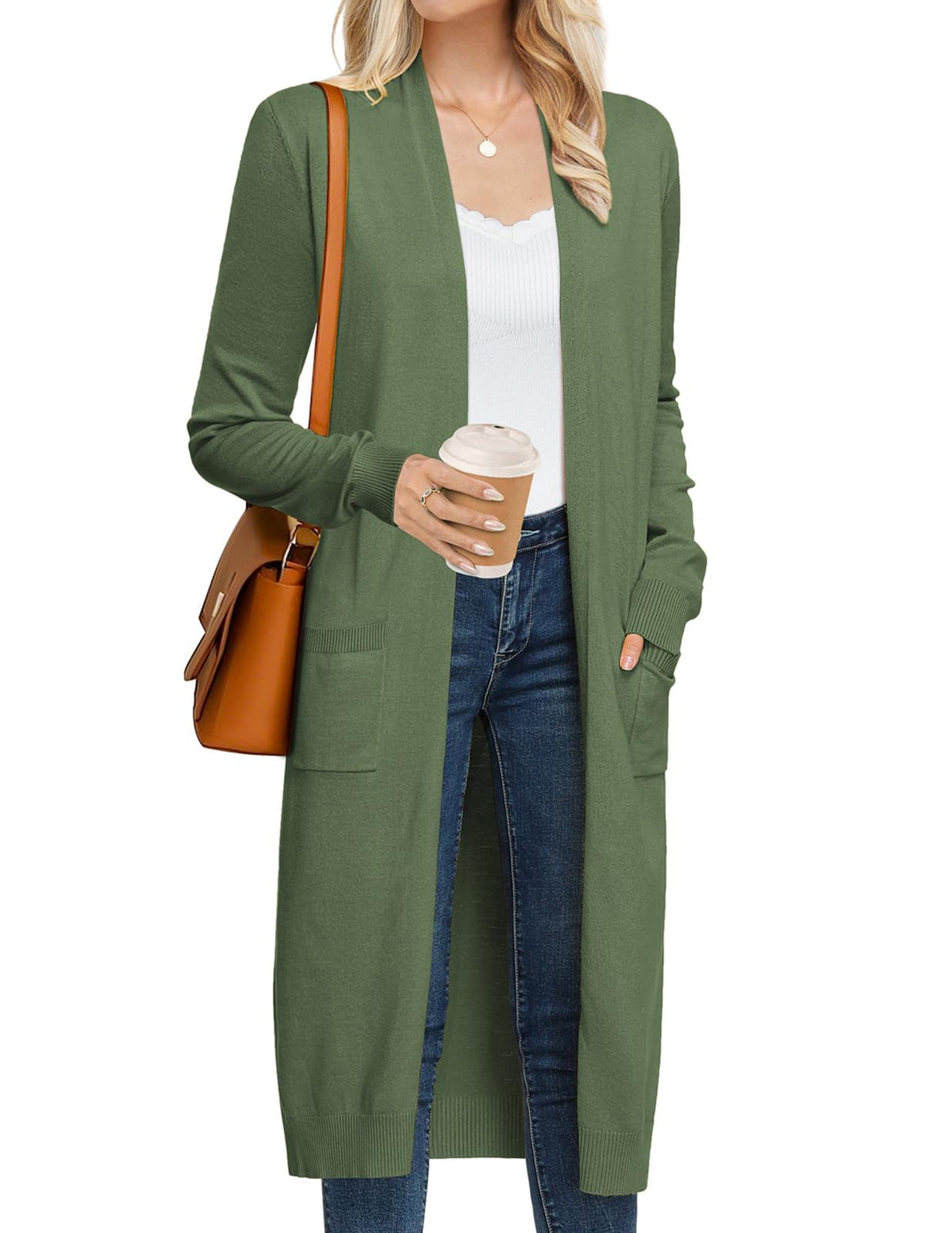 GRACE KARIN Women's 2026 Trendy Long Cardigans Sweater Lightweight Open Front Long Sleeve Maxi Duster Coats with Pockets